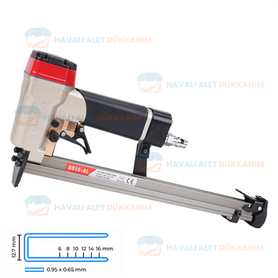 Meite YATM-8016-AL Havalı Otomatik Çarpma Tetikli Uzun Şarjör Zımba Tabancası 6-16 mm