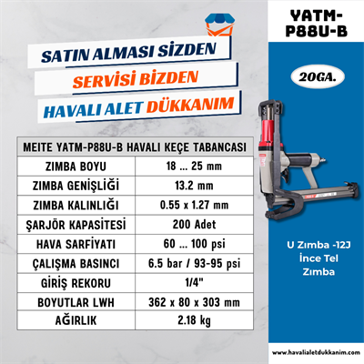 Meite YATM-P88U-B Havalı Keçe Tabancası 18-25 mm