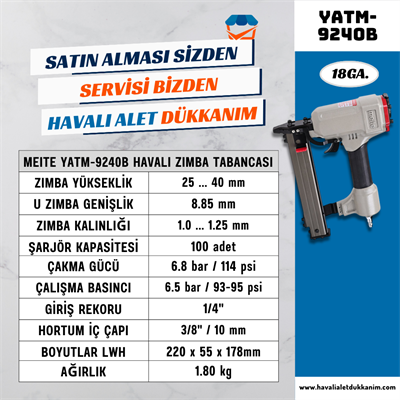 Meite YATM-9240B Havalı Zımba Tabancası 25-40 mm