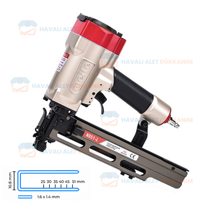 Meite YATM-N851-L Havalı Zımba Tabancası 25-51 mm 