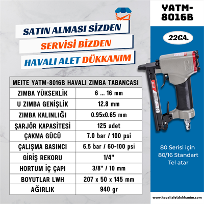 Meite YATM-8016B Havalı Zımba Çakma Tabancası 6-16 mm