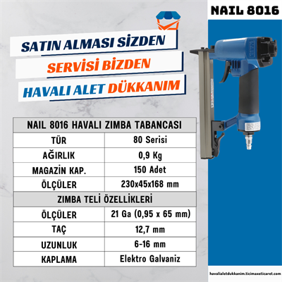 NAIL 8016 Havalı Zımba Tabancası