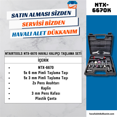 NTAirTools NTX-6670K Havalı Kalıpçı Taşlama Seti 6 mm