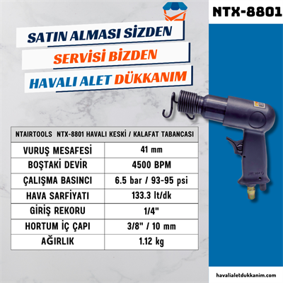 NTAirTools NTX-8801 Havalı Keski / Kalafat Tabancası 150 mm