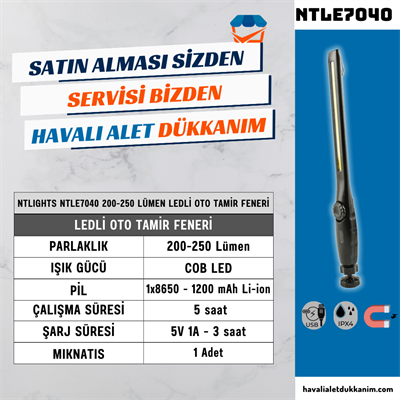 NT Lights NTLE7040 200-250 Lümen Ledli Oto Tamir Feneri