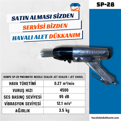 Sempo SP-28 Havalı Çivili Raspa Jet Scaler / Jet Chisel