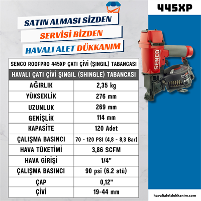 SENCO ROOFPRO 445XP Havalı Çatı Çivi Şıngıl (Shingle) Tabancası 19-44 mm