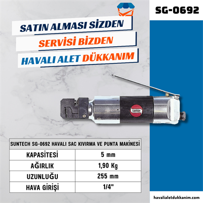 SUNTECH SG-0692 Havalı Sac Kıvırma ve Punta Makinesi