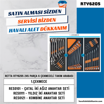 RETTA RTY6205 PROLINE 6 Çekmeceli 245 Parça Takım Arabası