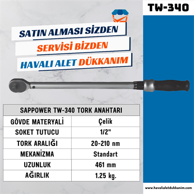 SAPPOWER TW-340 Tork Anahtarı