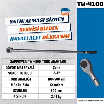 SAPPOWER TW-4100 Tork Anahtarı