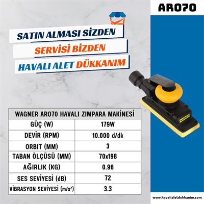 WAGNER ARO70 Havalı Zımpara Makinesi 70x198 mm
