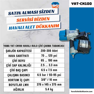YAMA YAT-CN100 Havalı Rulo Çivi Çakma Tabancası