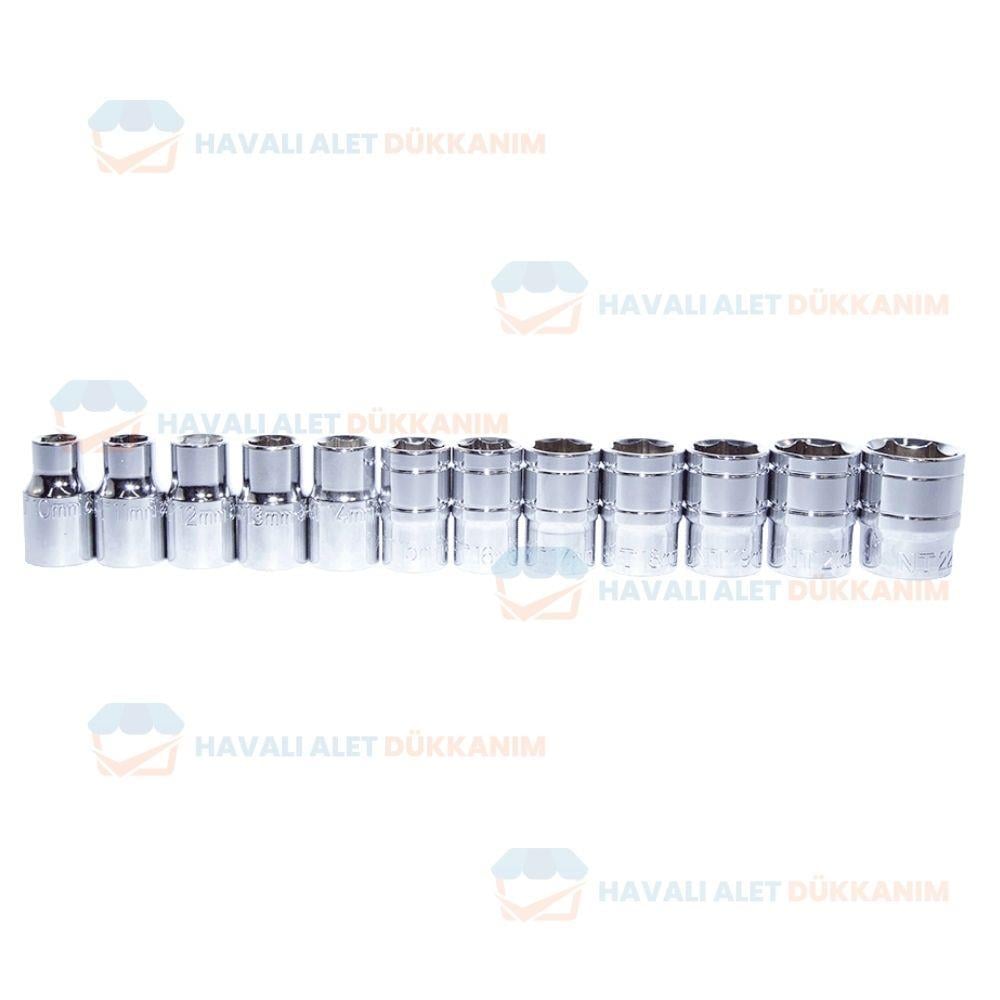 NT Tools NCSET73 Altı Köşe CrV Lokma Seti 12 Parça 1/2''