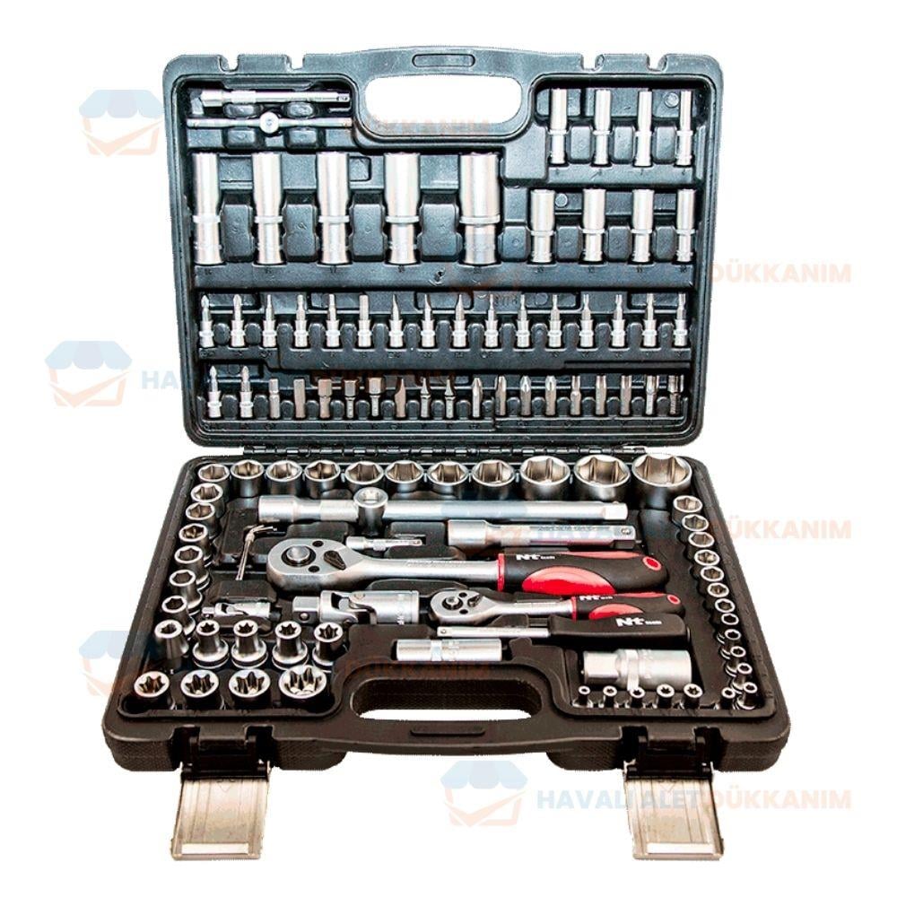 NT Tools NCSET1412 108 Parça 1/4'' ve 1/2'' Altı Köşe CrV Bits & Lokma Seti