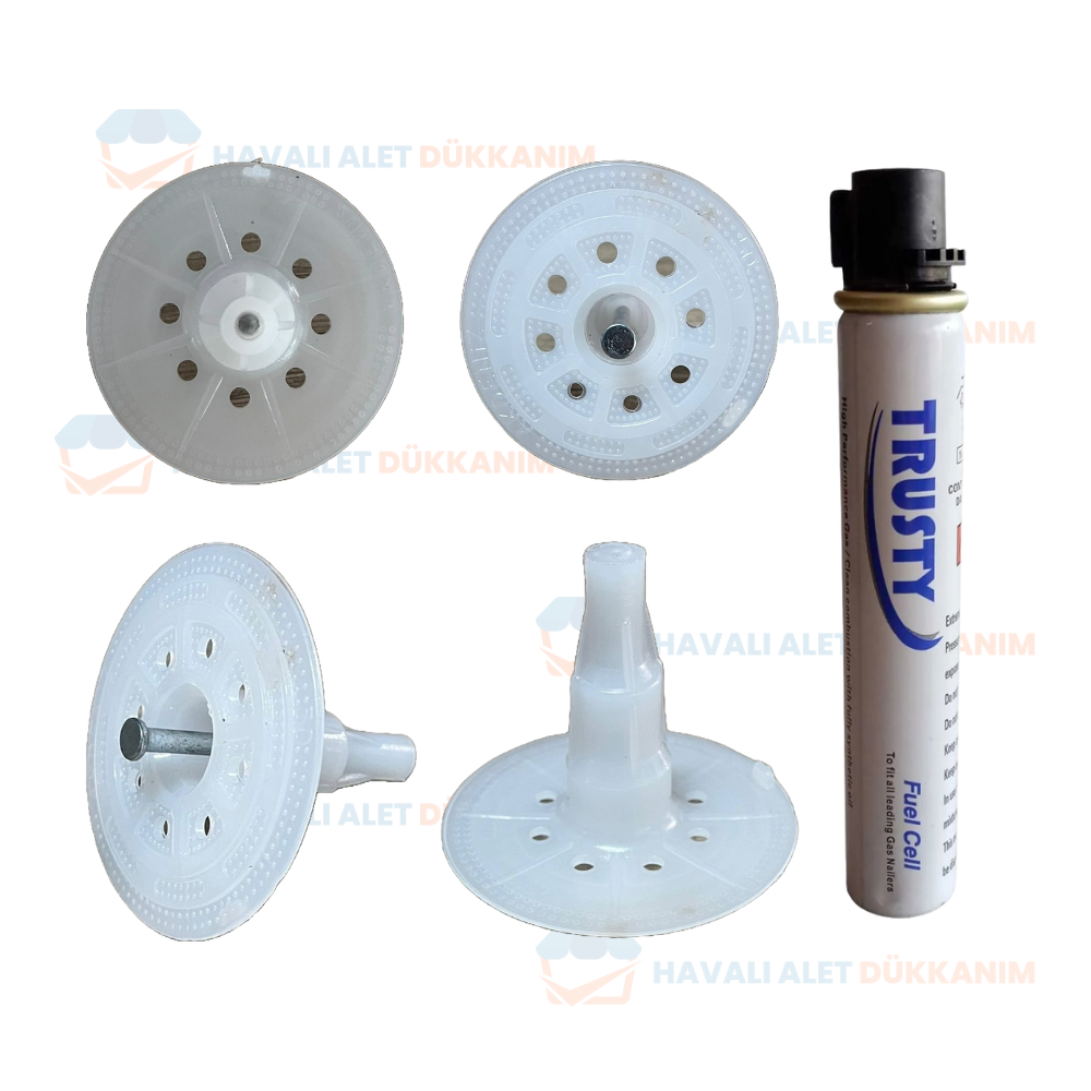Akdeniz 30 mm Çivili Mantolama Dübeli 1000 Adet/Koli + 1 Adet Gaz