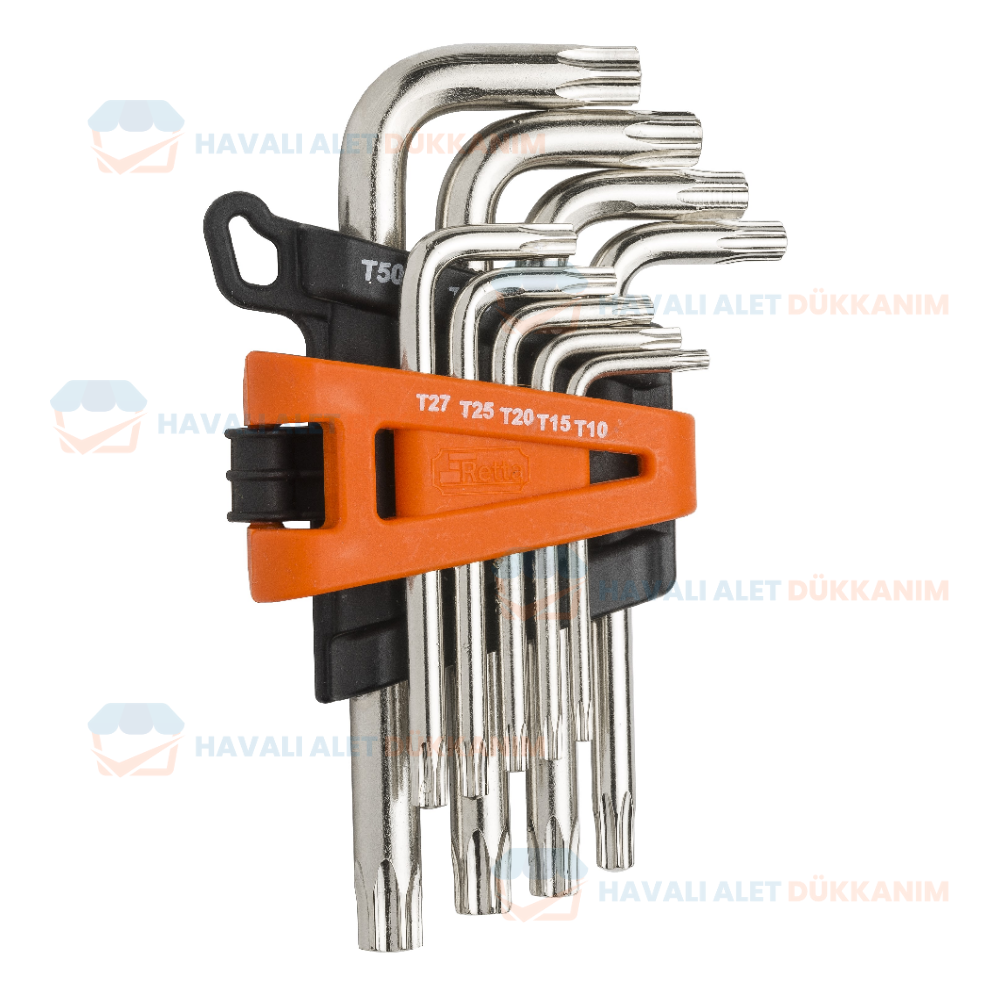 Alyan AnahtarRETTA RAT7009 Delikli Torx L Anahtar Takımı Kısa