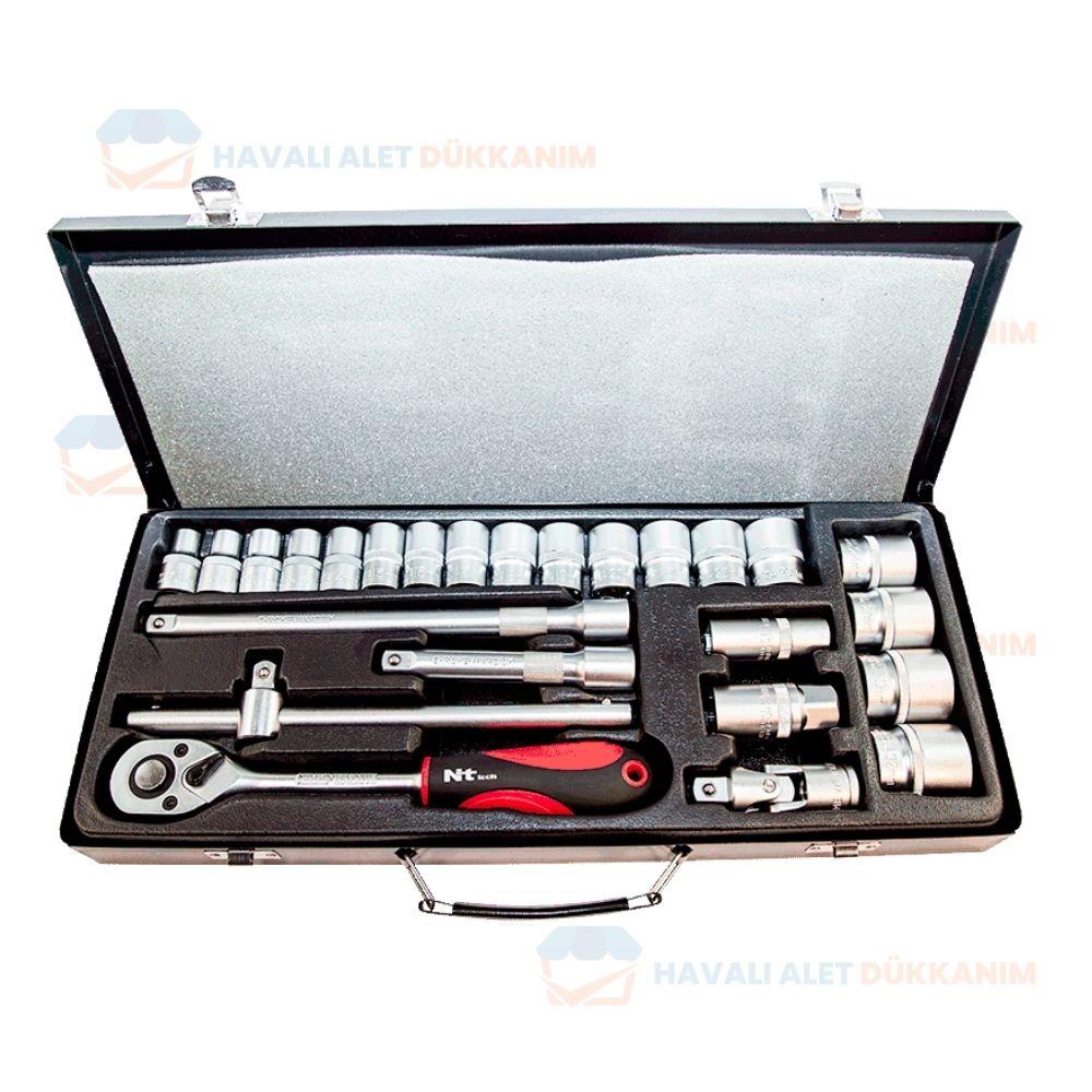NT Tools NCSET12 Altı Köşe CrV Lokma Seti 26 Parça 1/2''