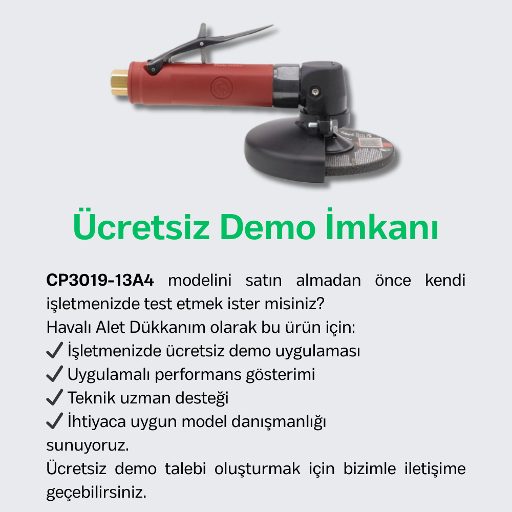 Chicago Pneumatic CP3019-13A4 Havalı Açılı Kalıpçı Taşlama Makinesi 4