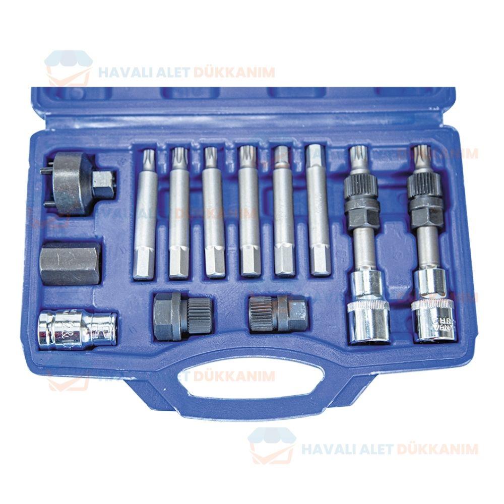 NT Tools NTA8040 Alternatör Sökme Takma CrV Somun Bits Seti 13 Parça