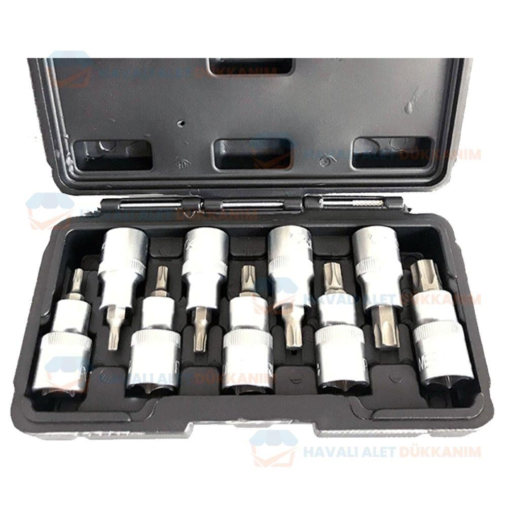 NT Tools NCSET87 CrV Torx Lokma Seti 9 Parça 1/2''