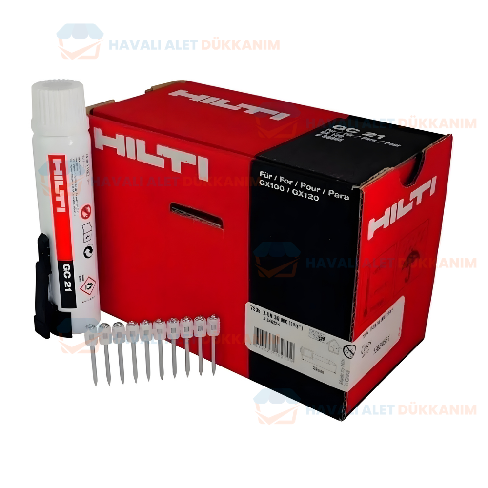 Havalı El Aletleri AksesuarlarıHilti X-GN 27 Mx 750 Adet Beton Çivileri (Şeritli) Gaz Dahil