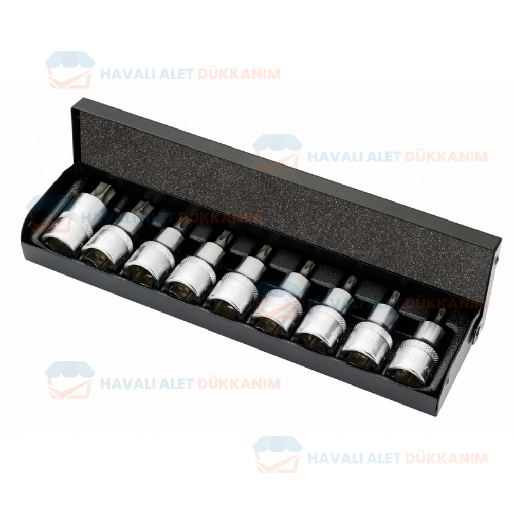 Lokma ve Bits UçRETTA RKT2060 Torx Uçlu Lokma Seti 9 Parça 1/2