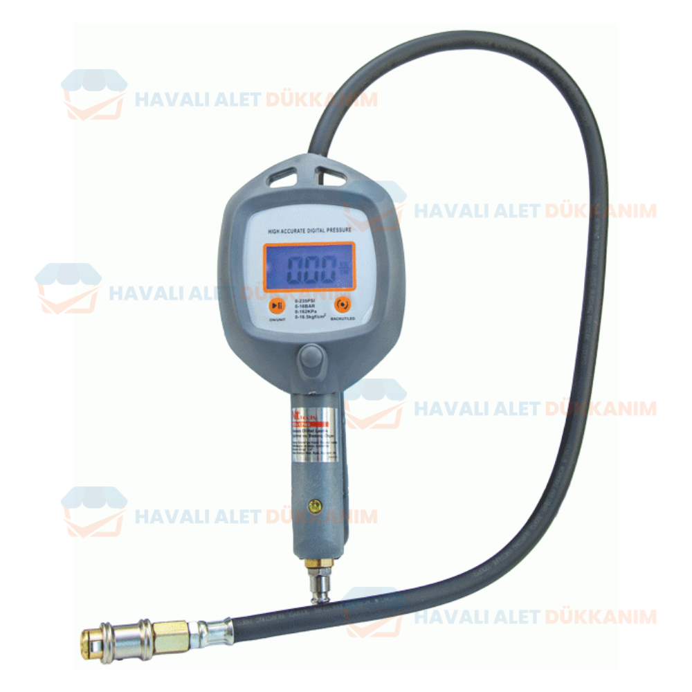 NTAirTools NTX-1706 Hassas Dijital Lastik Şişirme ve Basınç Ölçer 0 ... 220 PSI / 0 ... 16 Bar