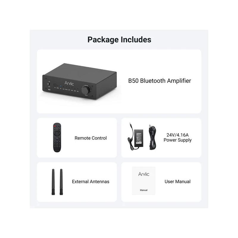 Arylic B50 Bluetooth Stereo Amplifier With Audio Transmitter