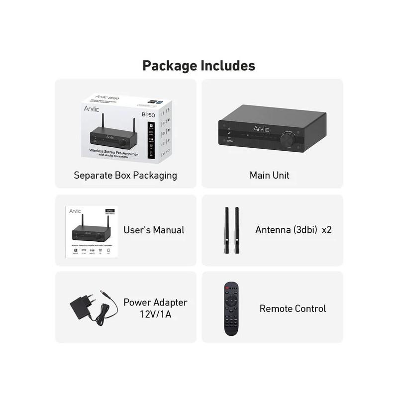 Arylic BP50 Bluetooth Preamplifier With ESS ES9023P DAC
