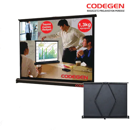 Codegen 145x82 cm Taşınabilir Pull Up Projeksiyon Perdesi