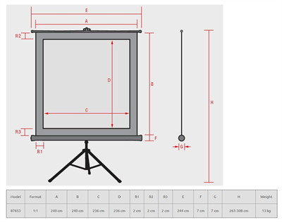 Reflecta 240x240 Tripod Projeksiyon Perdesi 