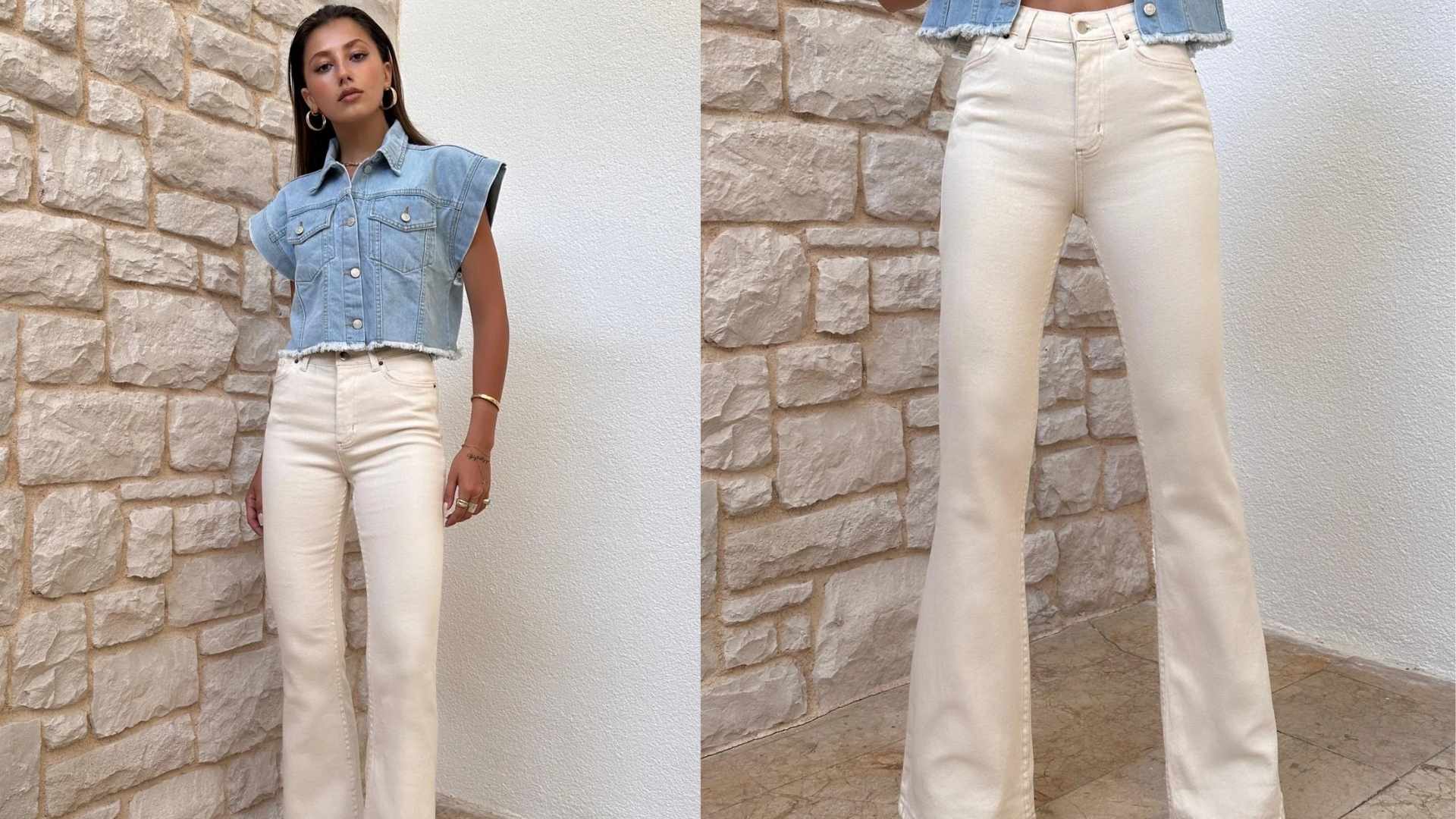 Bej İspanyol Paça Pantolon