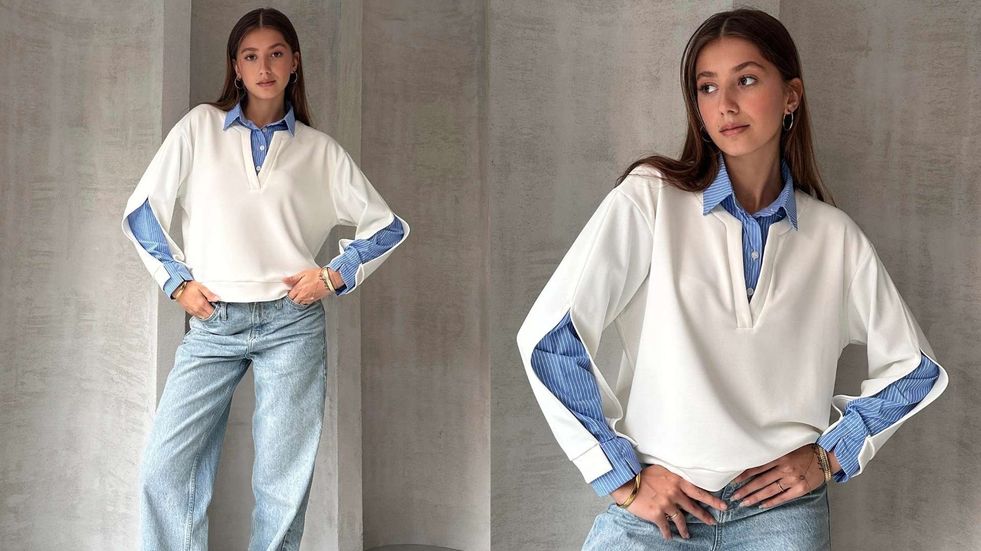 Gömlek Detaylı Sweat Nasıl Kombinlenir?