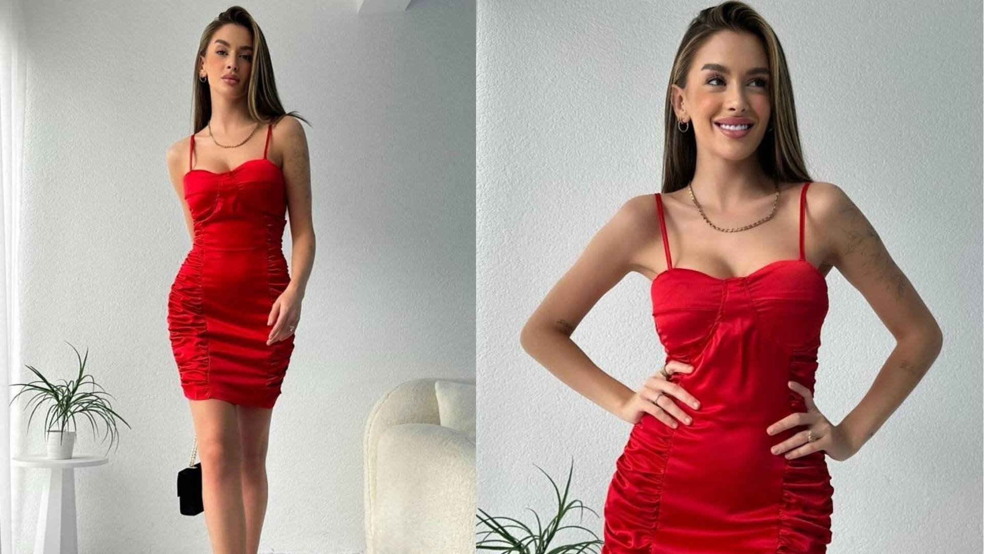 Kırmızı Yılbaşı Elbisesi