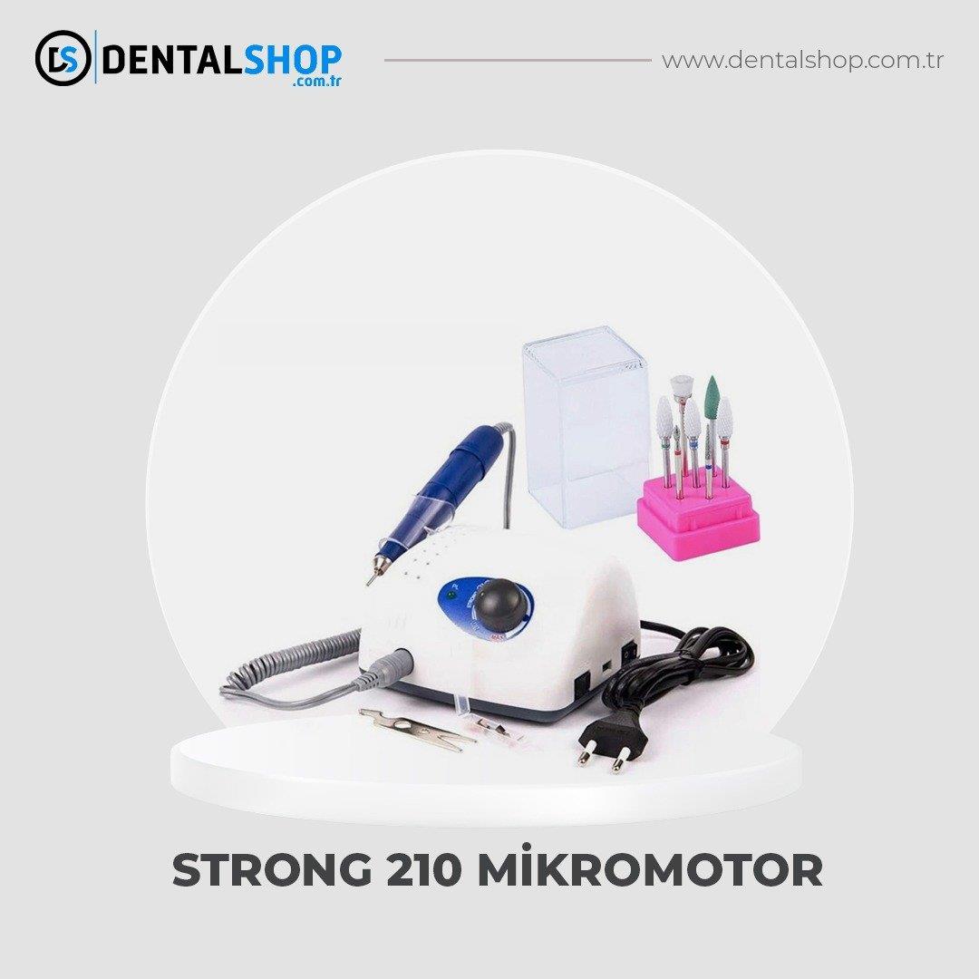 STRONG LABROTUAR MİKROMOTORU FREZLİ  SET  (210 Törpü Makinesi Freze Protez Tırnak Kalıcı Oje Törpü Cihazı)