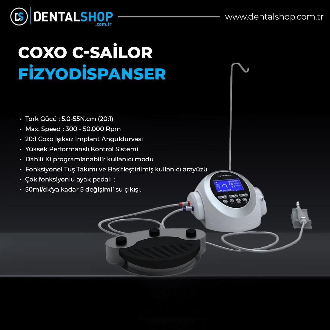 COXO C-SAİLOR İMPLANT MOTORU + COXO 20:1 İMPLANT ANGULDURVA HEDİYELİ (FİZYO)