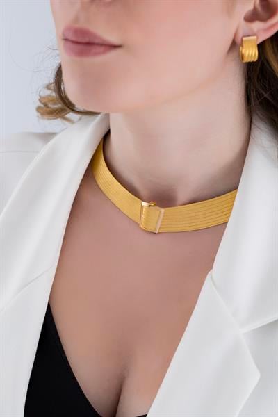 9 Sıra Klasik Hasır Altın Kolye