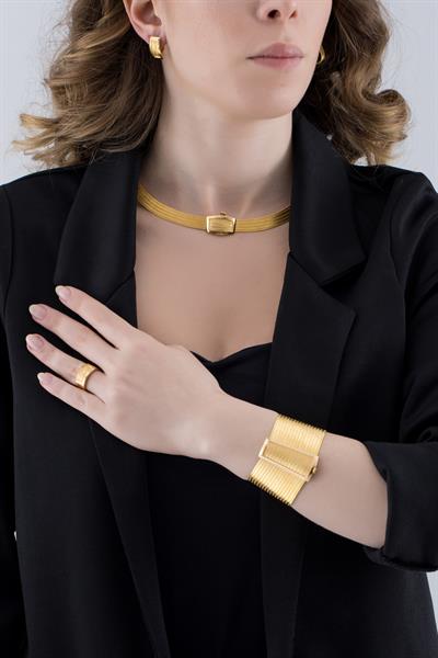 Klasik 17 Sıra Bilezik 5 Sıra Gerdanlık Yüzük Küpe Trabzon Hasır Set