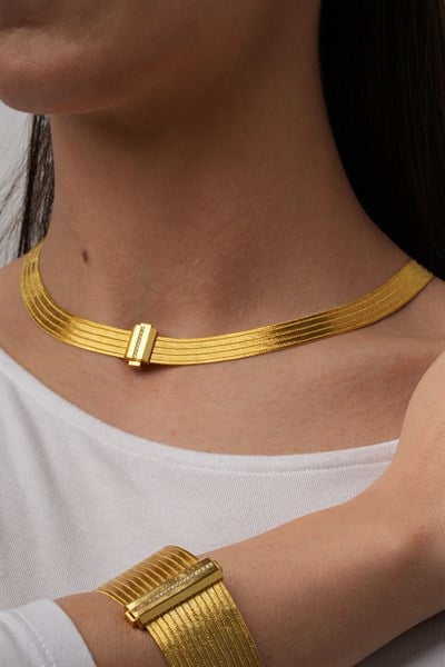 LINEA 5 Sıra Gerdanlık / 14 Ayar Altın Sarı 