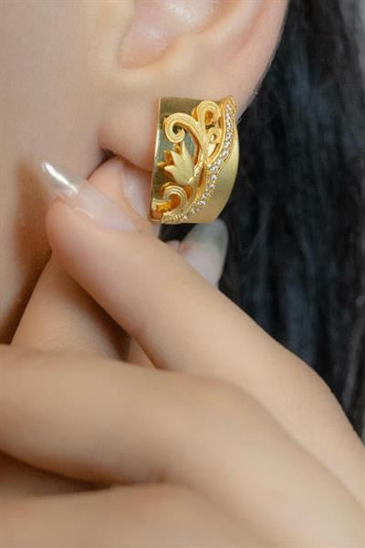 Zargold Hasır Altın Küpe Sarı