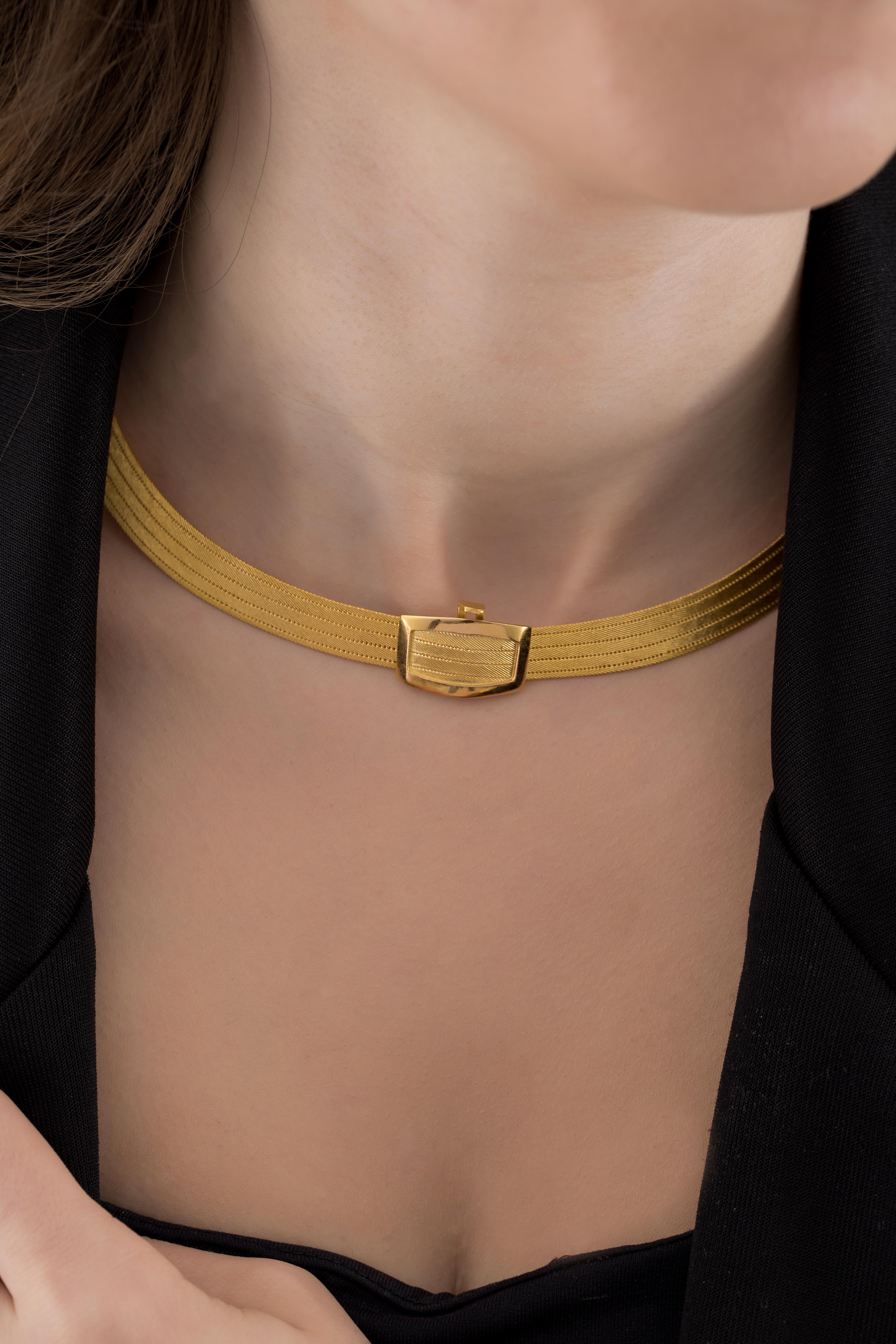 5 Sıra Klasik Hasır Altın Kolye