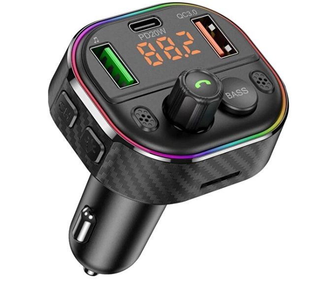 Cosmostech Car T86M QC3.0 Araç FM Transmitter Çakmaklık Girişli 5.0 Bluetooth Araç Kiti