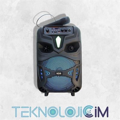 NDR Serisi 8'' Taşınabilir Bluetooth Hoparlör (P44 / P55 / P66) – LED Işıklı, Mikrofon Girişli, USB/TF/FM Destekli