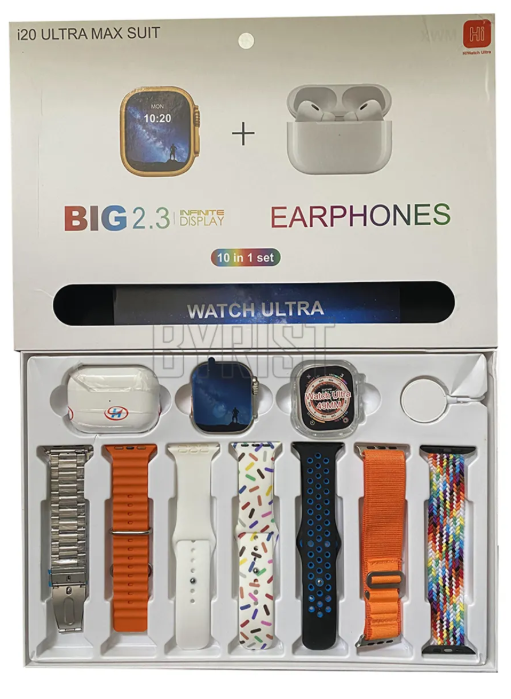  ULTRA MAX Suit 49mm 2inç Ekran 7 Kordon + Air Pro + Kasa Koruyucu Watch 9 Ultra Akıllı Saat