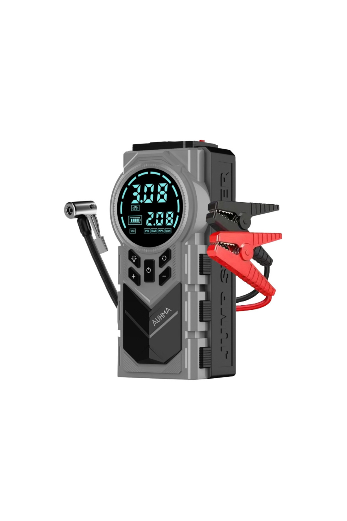 AUHMA Jump Starter & Air Pump Taşınabilir Akü Takviyeli Kompresörlü Hava Pompası – 8000 mAh | 150 PSI | Type-C Girişli Powerbank