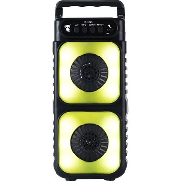 HF-3225 RGB Işıklı Taşınabilir Bluetooth Hoparlör | 3x2 İnç Çift Woofer, USB/TF Destekli