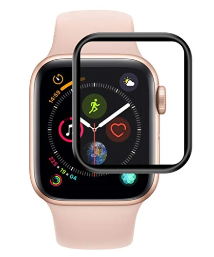 Microsonic Apple Watch Series 6 44mm Tam Kaplayan Temperli Cam Full Ekran Koruyucu Siyah
