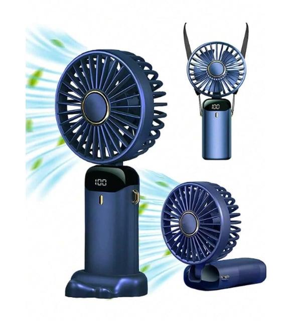 Mini El Fanı 5 Kademeli Dijital Led Göstergeli Boyun Askılı Mini Klima Vantilatör
