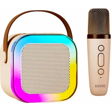 Teknolojicim K12 Kablosuz Karaoke Hoparlör & Mikrofon | RGB Işıklar, 5 Ses Efekti